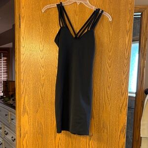 Tobi Black Strappy Mini Dress
